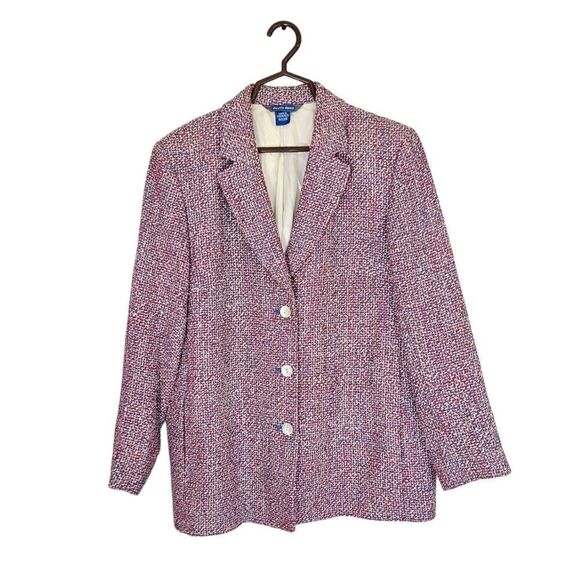 Vintage Austin Reed Colorful Silk Woven Tweed Sport Coat Blazer Jacket 14W - Picture 2 of 13